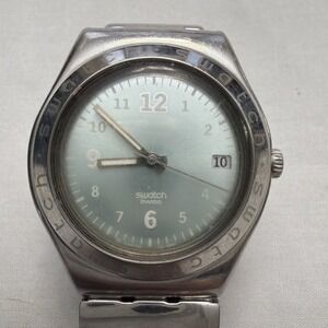 Swatch Irony Silver Case Pale Blue Dial Stainless Watch